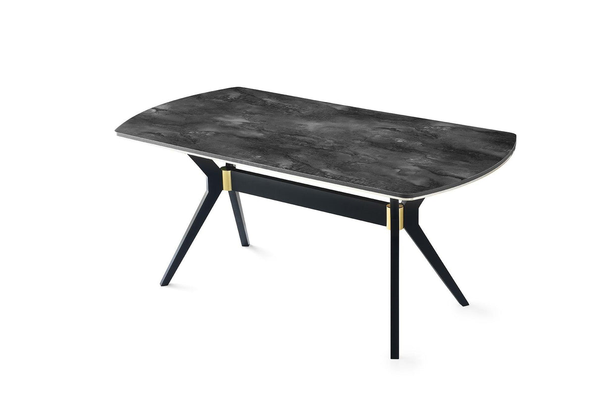 Masa Bucatarie Efor, Negru, 180x90x77 cm