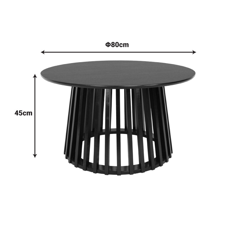 Masă cafea Domonic, Negru, 80x45 cm