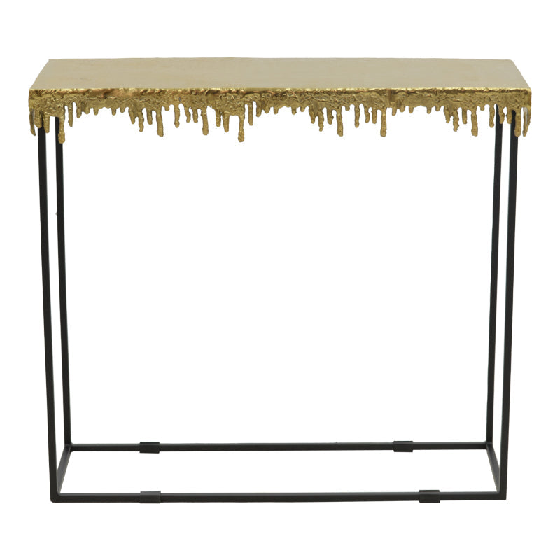 Masa Consolă Bulco metal, auriu-negru, 80x28x72 cm