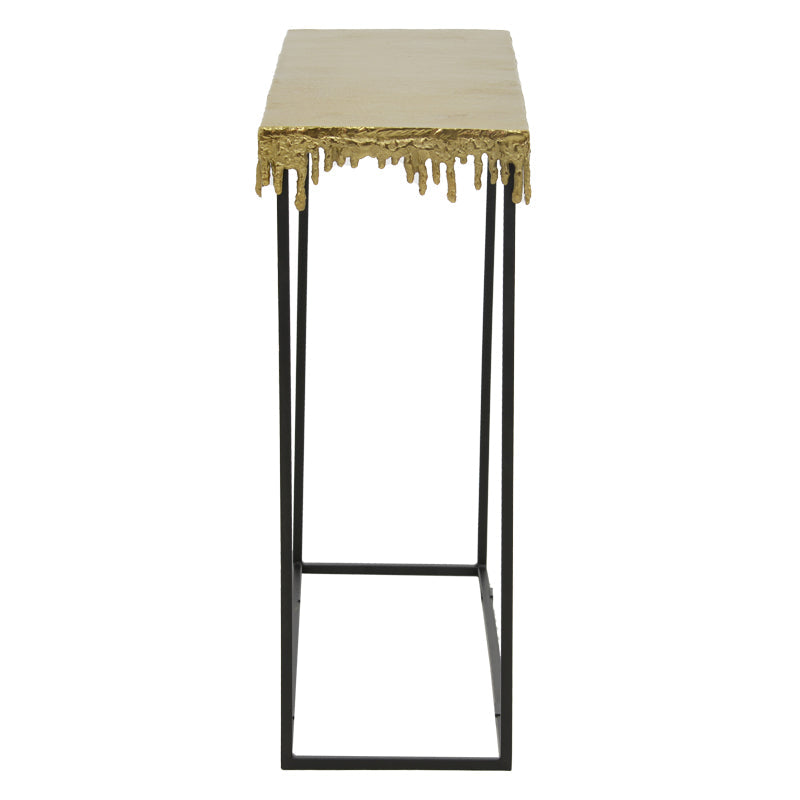 Masa Consolă Bulco metal, auriu-negru, 80x28x72 cm