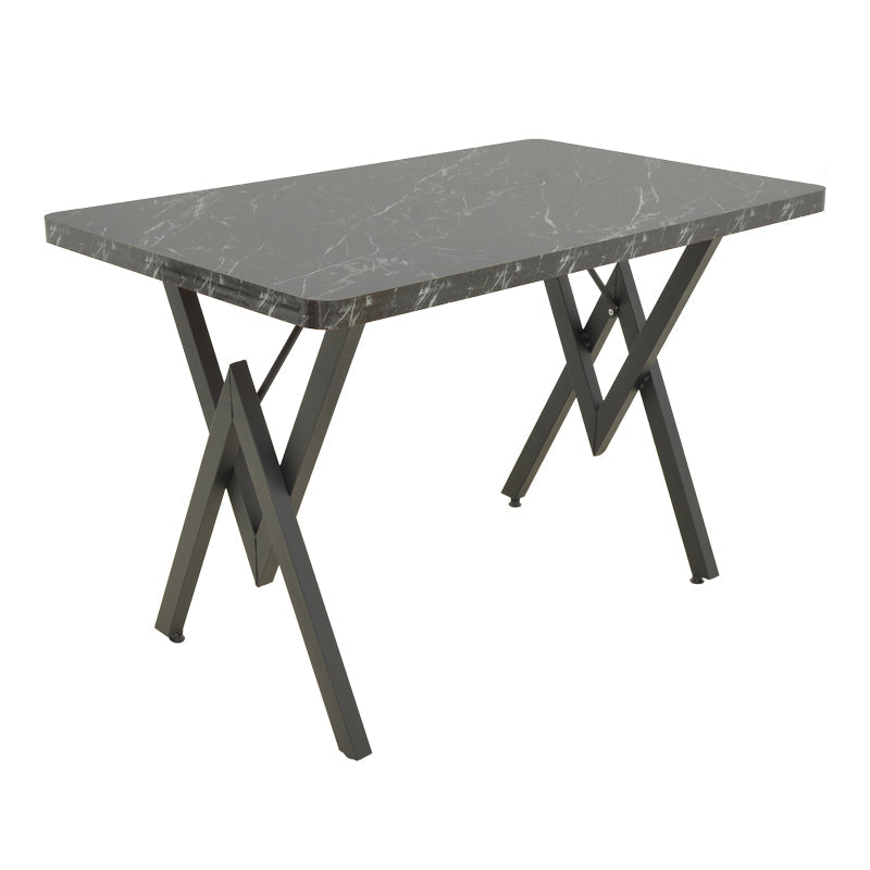 Masă cu efect de marmură neagră Vertex, Metal, negru, 110x70x72 cm