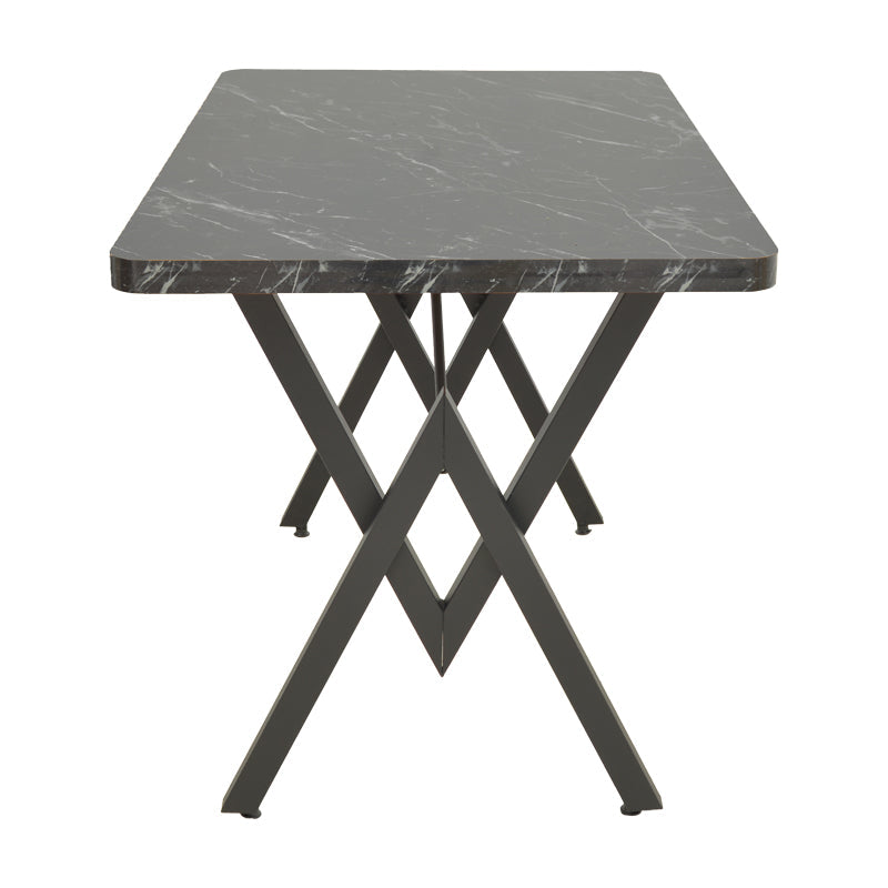 Masă cu efect de marmură neagră Vertex, Metal, negru, 110x70x72 cm