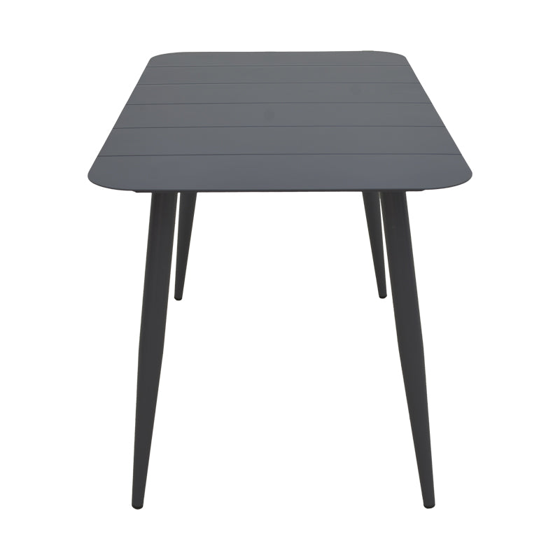 Masă de aluminiu Vista, Alb - Negru, 150x80x72 cm - Negru