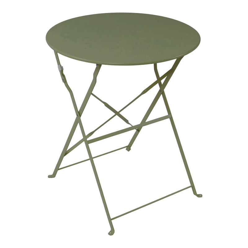 Masa de bistro pliabila cu set de 3 piese, stil urban, metal, verde masliniu, 60x71 cm