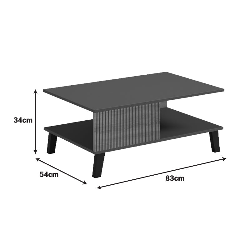Masă de cafea cu design modern Tuscany, Stil sonoma-antracit, Material lemn/metal, 83x54x34 cm