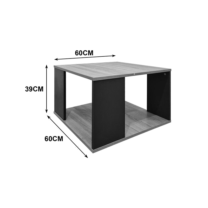 Masă de cafea cu funcție decorativă, Sonoma-Anthracite, Modern, Pal melaminat, 60x60x39 cm