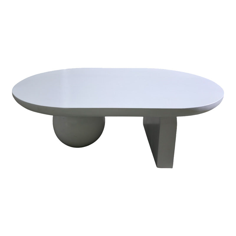Masuta de cafea Kane, Lemn masiv de acacia, 110x72x38 cm - Alb