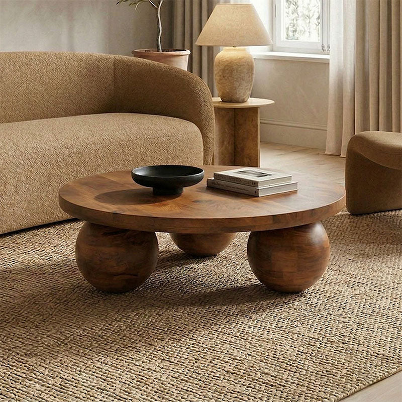 Masă de cafea cu funcție decorativă Fedena , Stil natural, Lemn masiv de mango, 90x30 cm