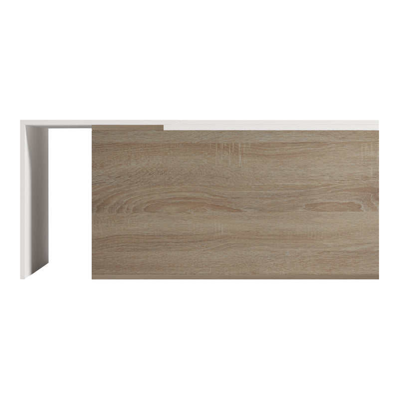 Masa de cafea extensibila Extera, Alb-sonoma, 100-160x50x45 cm