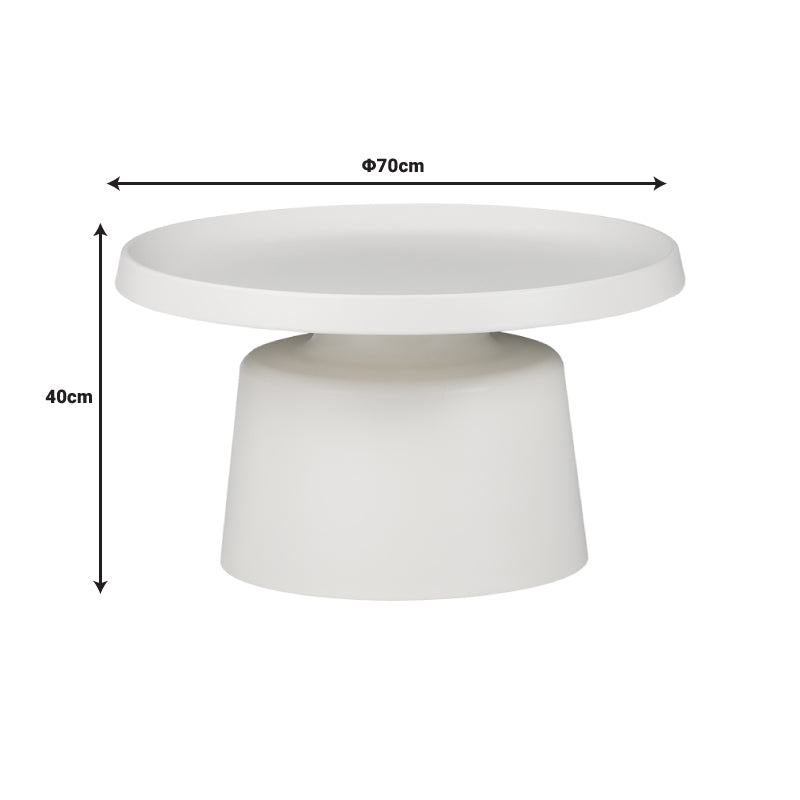 Set 2 mese de cafea Ginoze, Metal, 70x70x40 cm - Alb