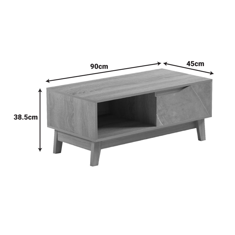 Masa de cafea Judas din marmura neagra-sonoma nuante, 90x45x38 cm