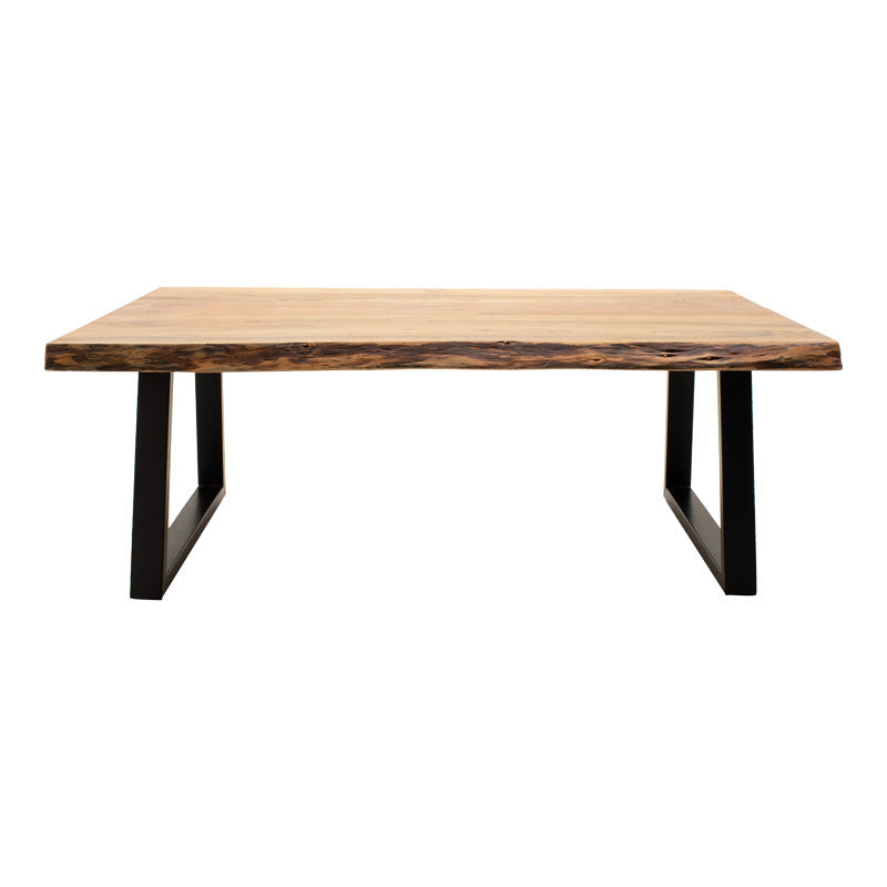 Masa de cafea Miles Boho, Lemn de salcam, Grosime 3 cm, Natural, 115x60x45 cm