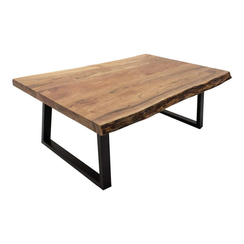 Masa de cafea Miles Boho, Lemn de salcam, Grosime 3 cm, Natural, 115x60x45 cm