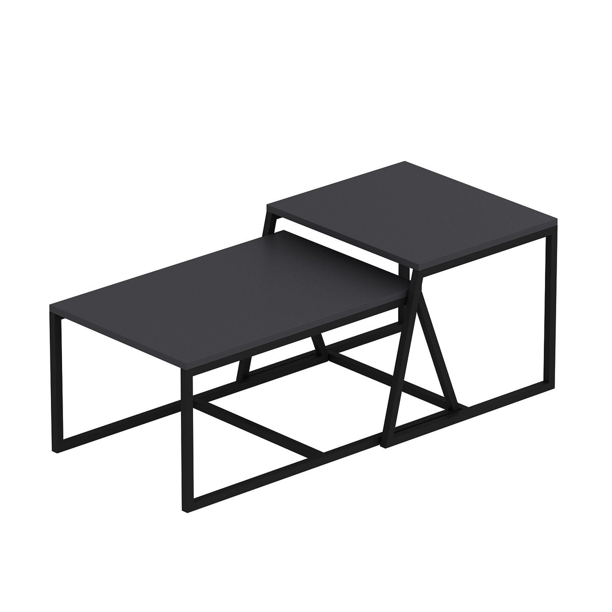 Masa de cafea Minimal Inarch, antracit - alb, 75x50x38 cm