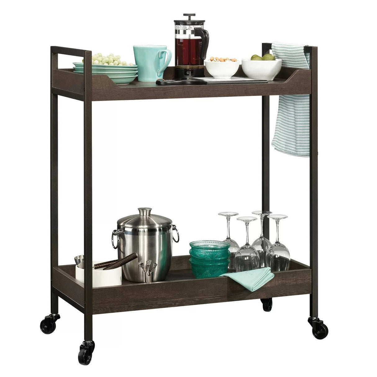 Masa de cafea Nova Nodeco, maro inchis - negru - maro deschis - negru, 80x40 cm - Dark Brown Black