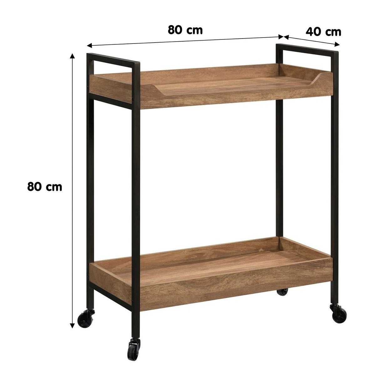 Masa de cafea Nova Nodeco, maro inchis - negru - maro deschis - negru, 80x40 cm - Light Brown Black