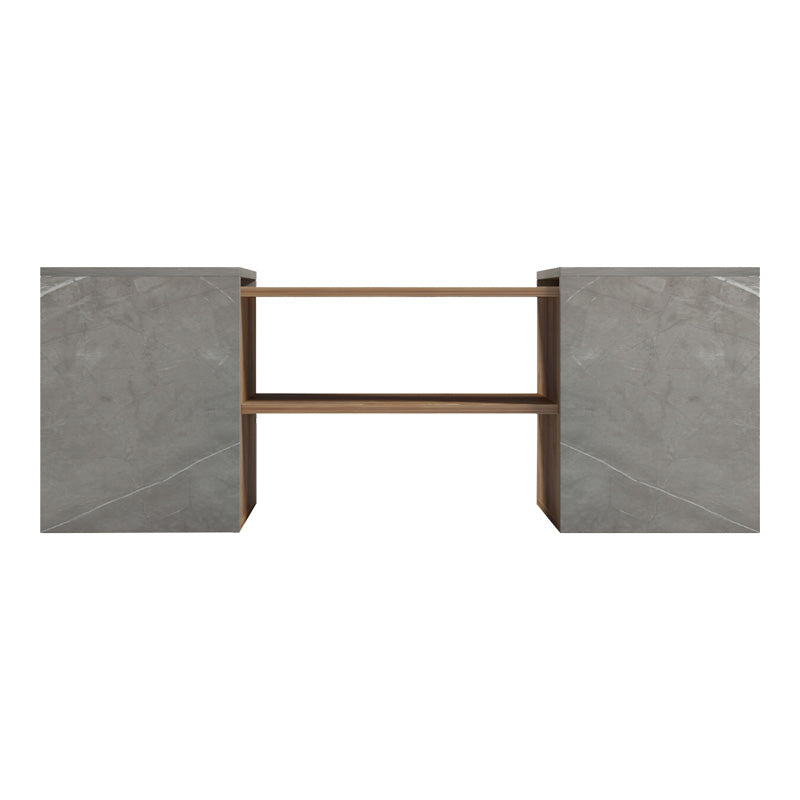 Masa de cafea polimorfa Morfi, 3 bucati, de marmura stejar-bej, 105x45x37 cm