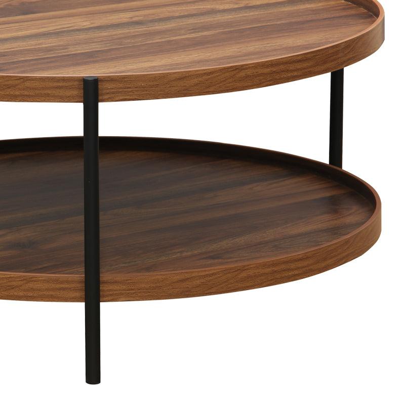 Masa de cafea Portogie mdf nuc - metal negru D80x40cm - Nuc