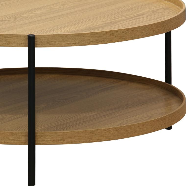 Masa de cafea Portogie mdf nuc - metal negru D80x40cm - Natural