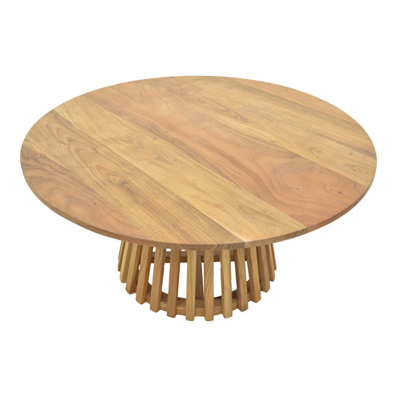 Masa de cafea Radiane Solid, design, Natural - Negru, lemn de acacia, 80x40 cm - Natur