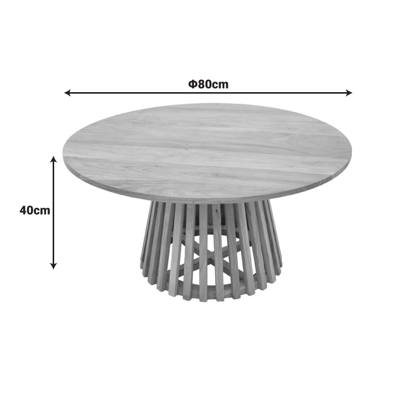 Masa de cafea Radiane Solid, design, Natural - Negru, lemn de acacia, 80x40 cm - Natur