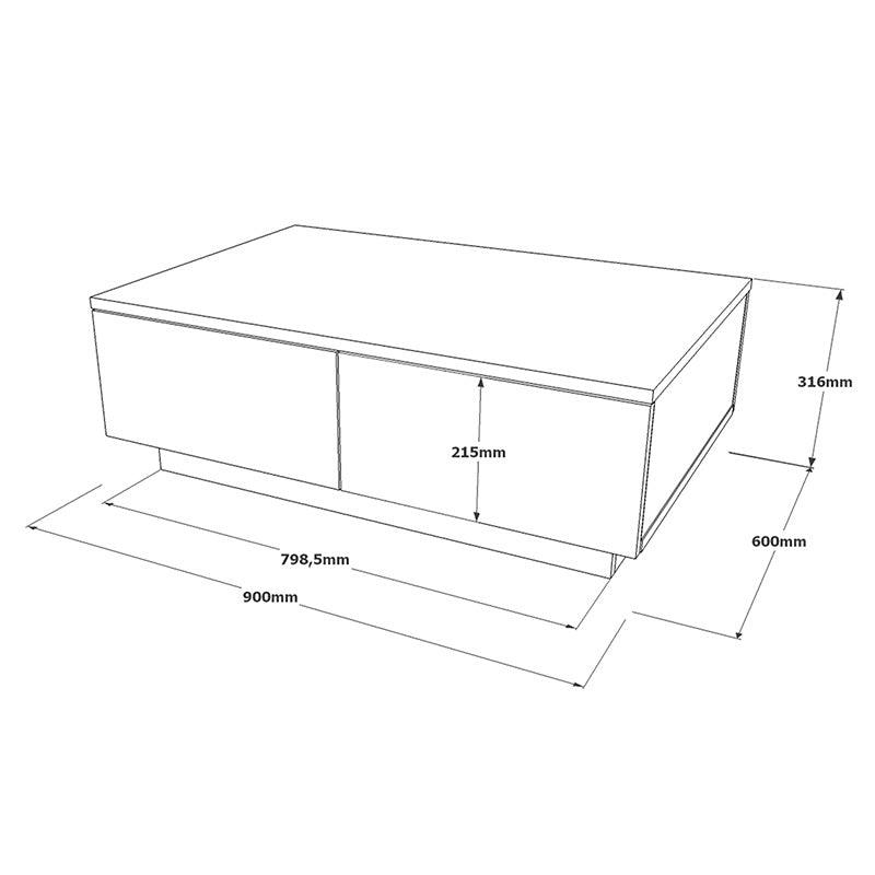 Masa de cafea Thunder, Sonoma - Antracit, 90x60x31 cm - Sonoma