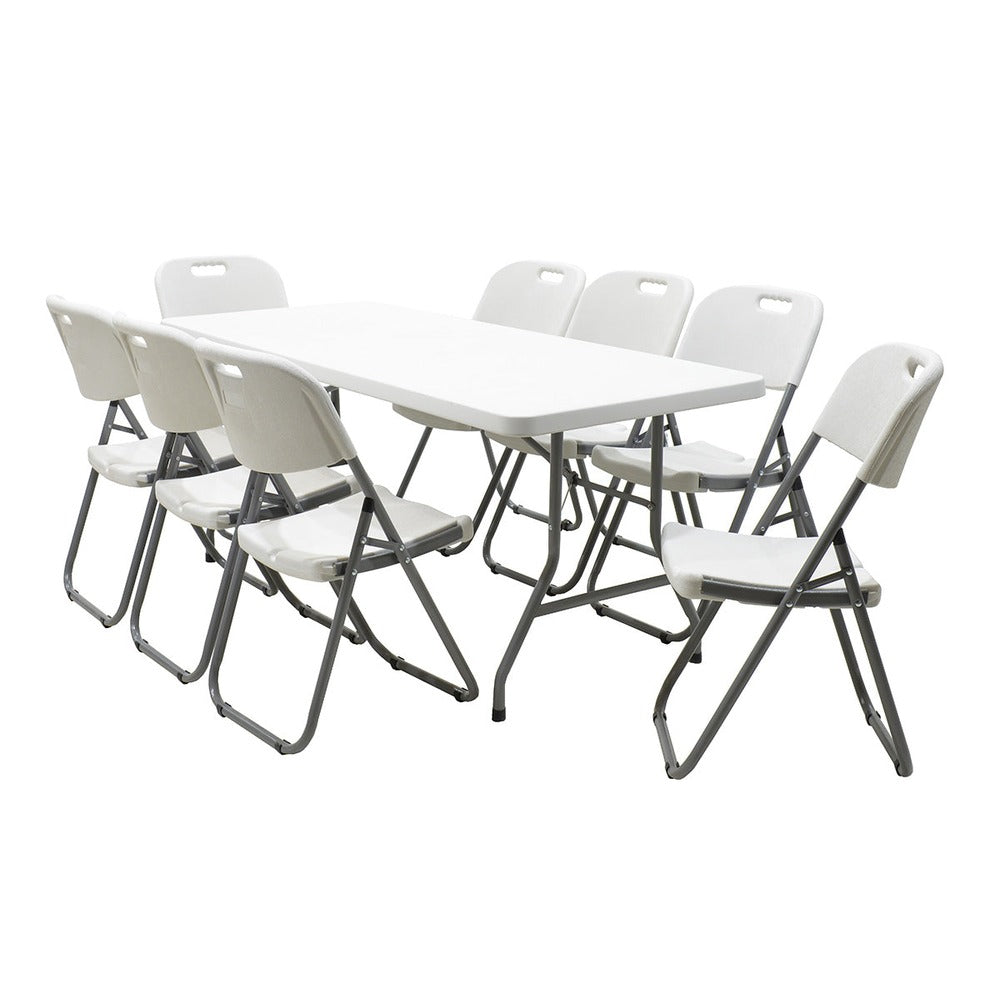Masa de camping pliabila comerciala Aprilia granit, alb, 183x76x74 cm
