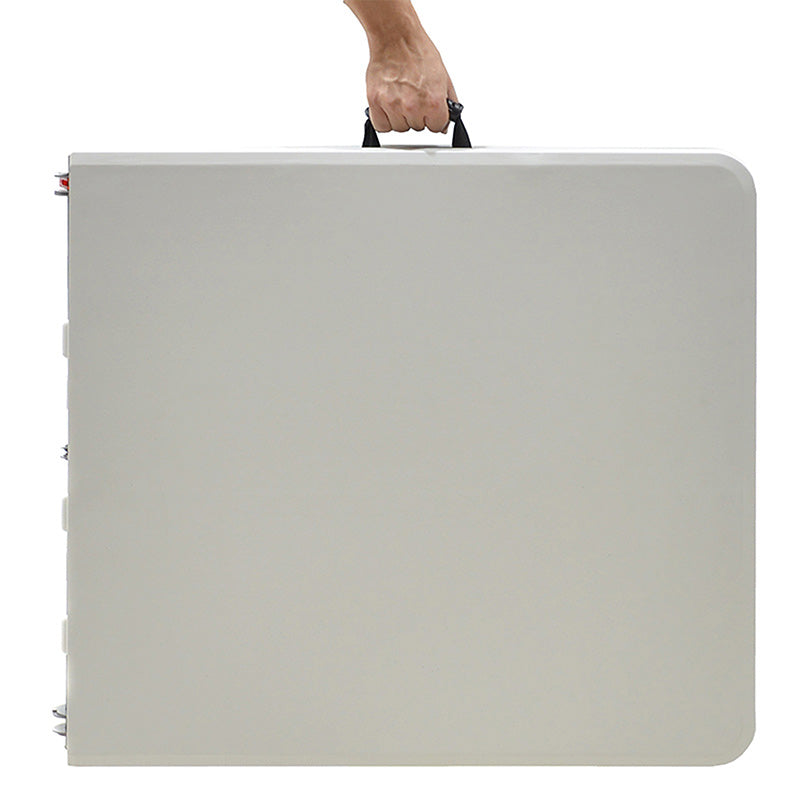 Masa de camping pliabila profesionala Rodeo cadru metalic, alba, 240x76x74 cm