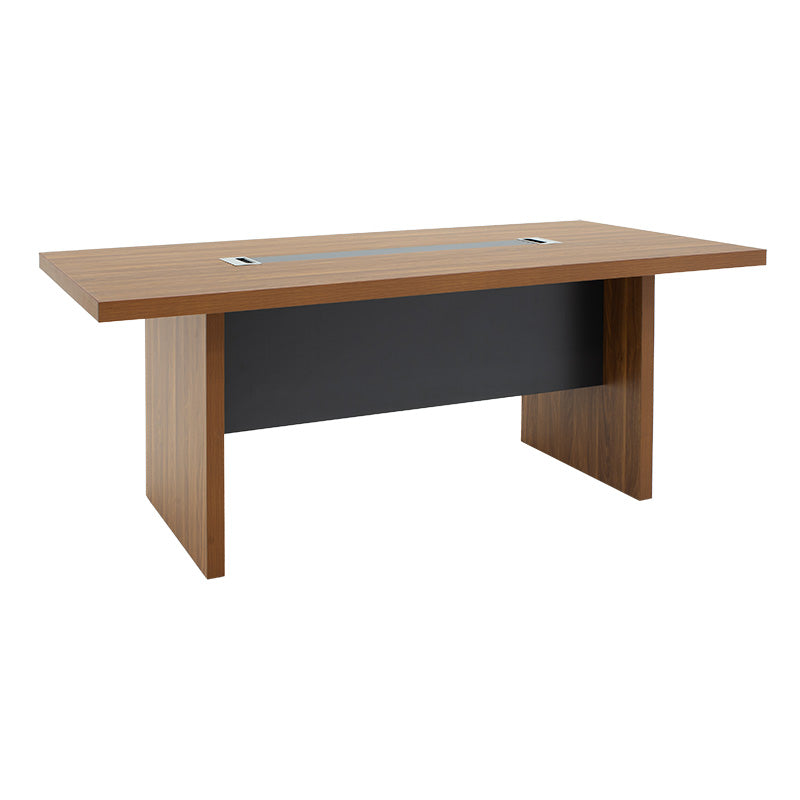 Masa de conferinta Oscar 5cm, nuc - antracit, 200x100x76 cm