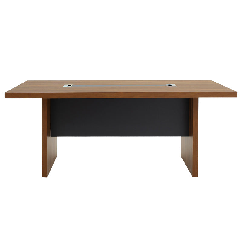 Masa de conferinta Oscar 5cm, nuc - antracit, 200x100x76 cm