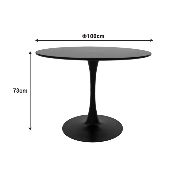 Masă de sufragerie cu functie extensibila Balou-Noor, Set de 5 piese, Negru-Bej, 100x73 cm