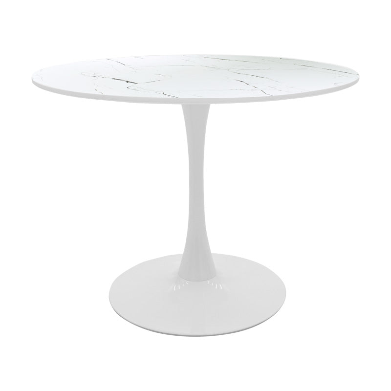 Masă de sufragerie cu set de 5 piese Balou-Parker, și metal, Alb-Bej, 120x73 cm