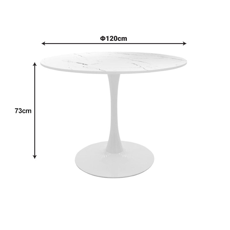 Masă de sufragerie cu set de 5 piese Balou-Parker, și metal, Alb-Bej, 120x73 cm