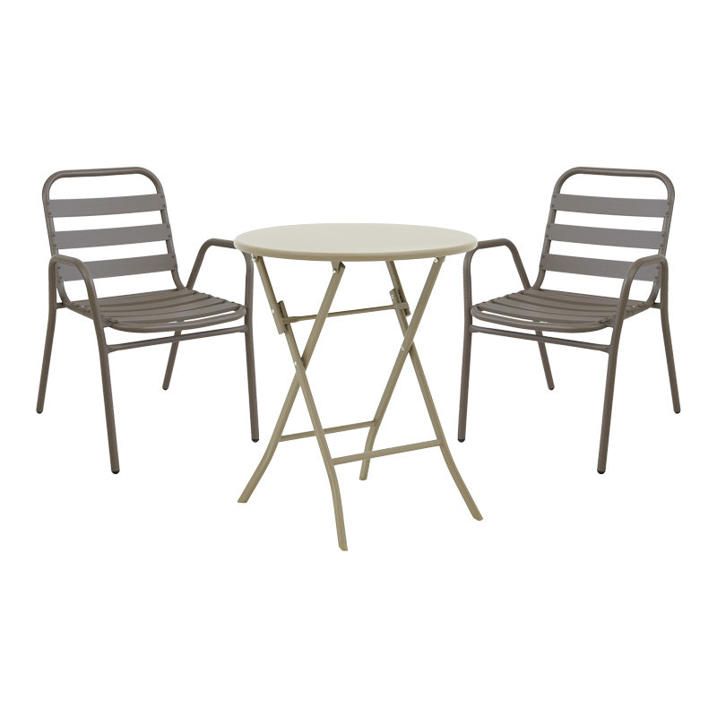 Masă de sufragerie cu set scaune Albero-Sussie, Metal, Multicolor, 60x70 cm