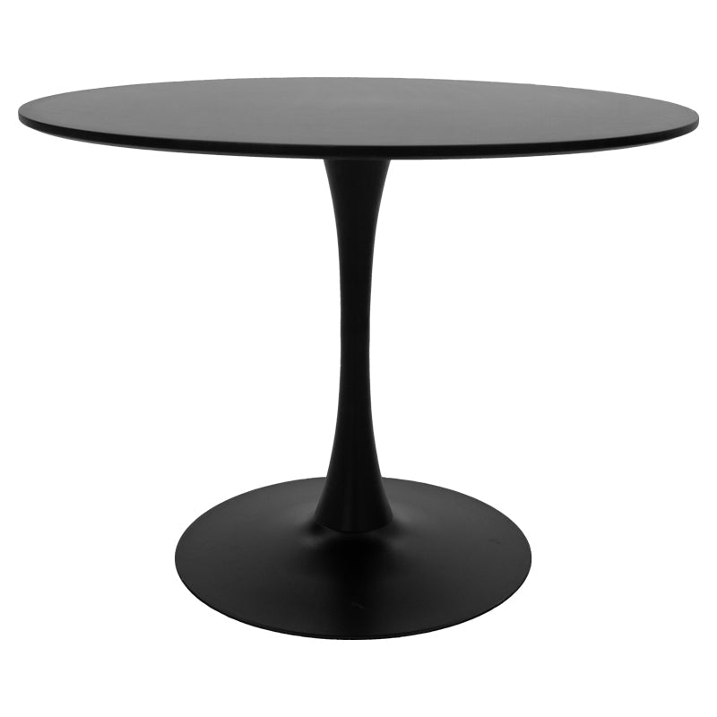 Masă de sufragerie Gaston-Balou set de 5 piese -mdf, negru-Natural, D100x75 cm