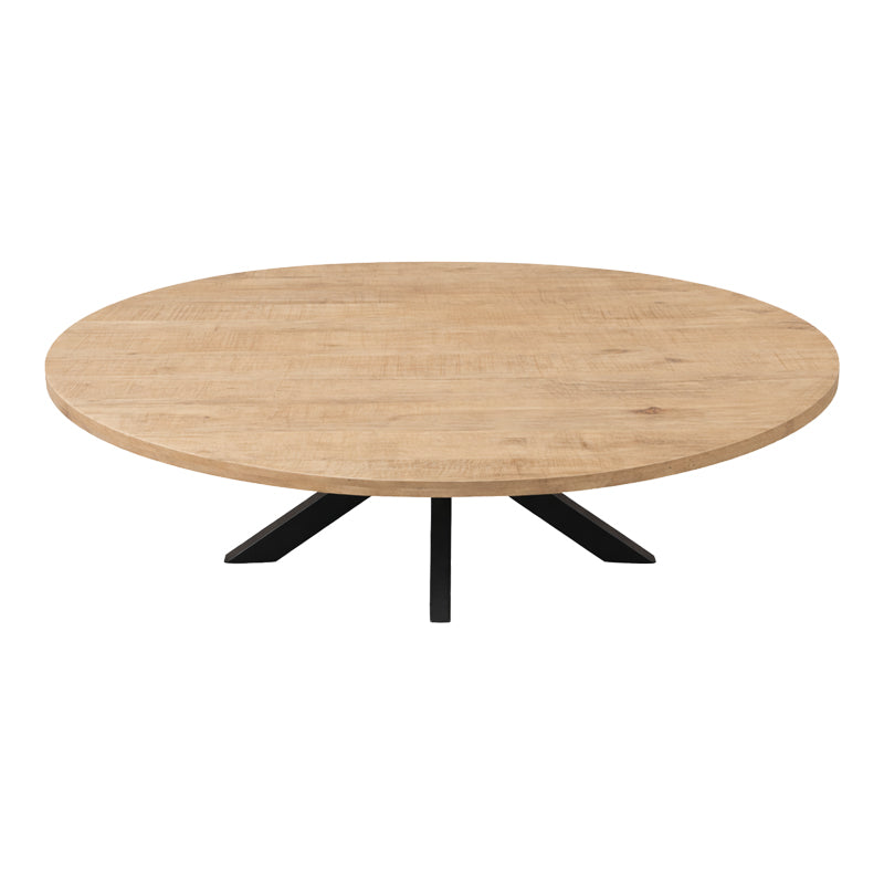 Masă de sufragerie Jenma, Lemn de Mango Solid, Natur, 200x100x76 cm