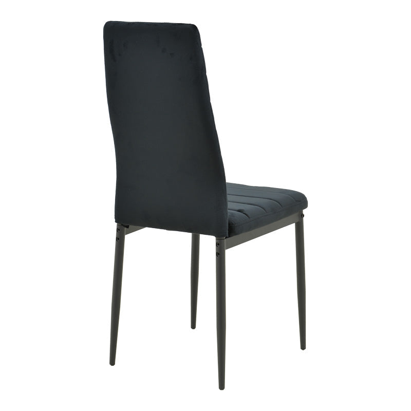 Masă de sufragerie set 5 buc Balou-Parker, negru, și metal, 100x73 cm