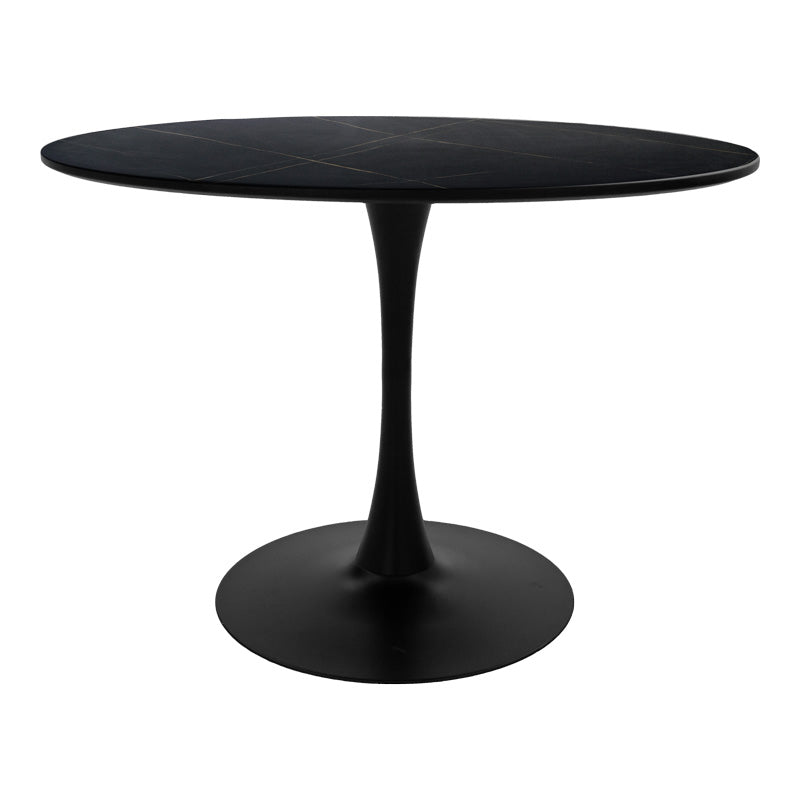 Masă de sufragerie set 5 piese Balou-Parker, Negru-Maro, Lemn și metal, 120x73 cm