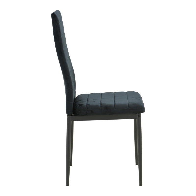 Masă de sufragerie set 5 piese Balou-Parker, Negru, metal și Lemn, D120x73 cm