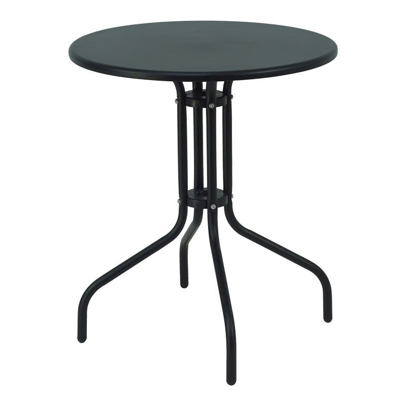Masă de sufragerie Vergo-Calan din metal, neagra, D60x70 cm