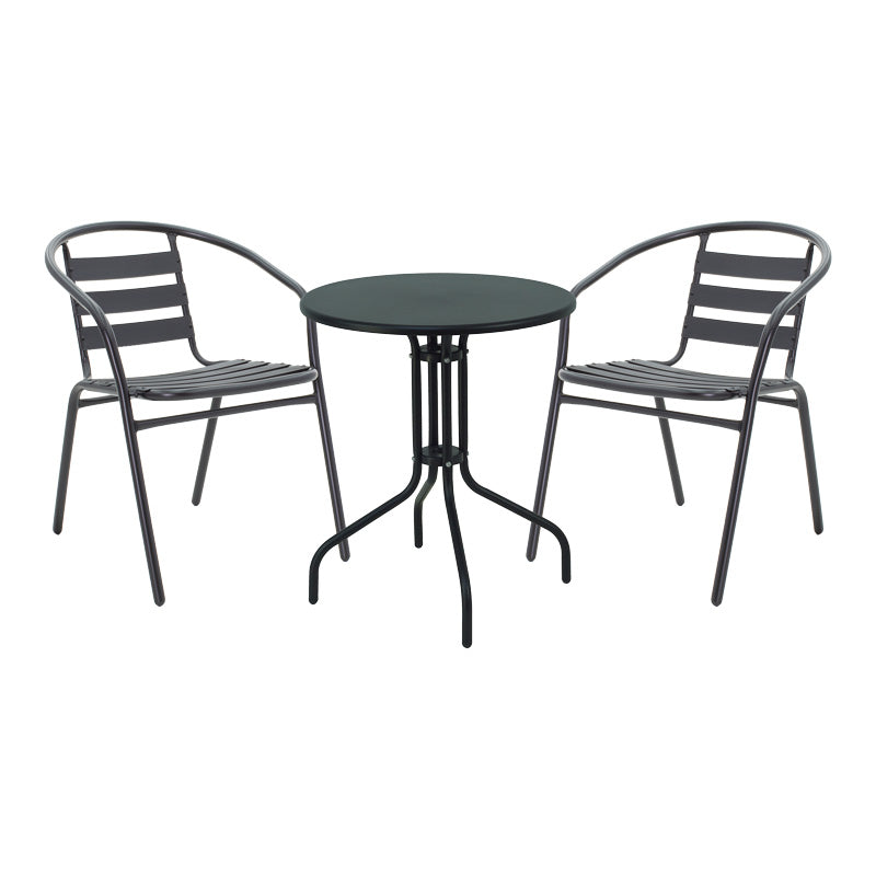 Masă de sufragerie Vergo-Tade metalica, neagra, D60x70 cm