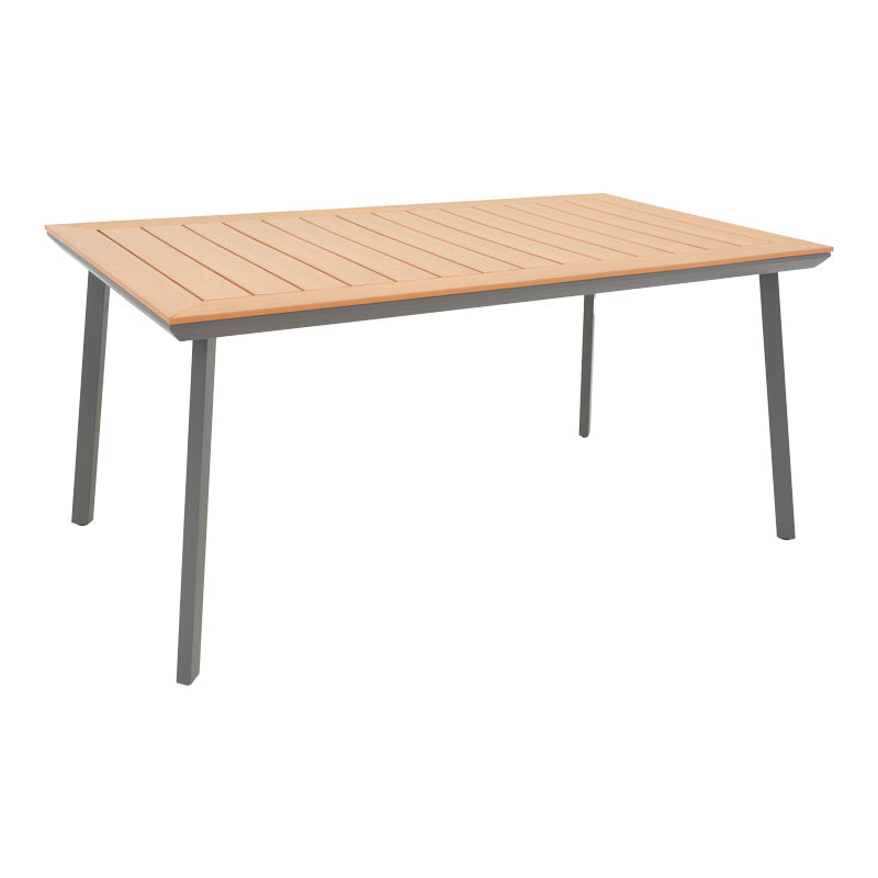 Masa de gradina Griffith aluminiu si placaj, negru si Natural, 160x80x74 cm