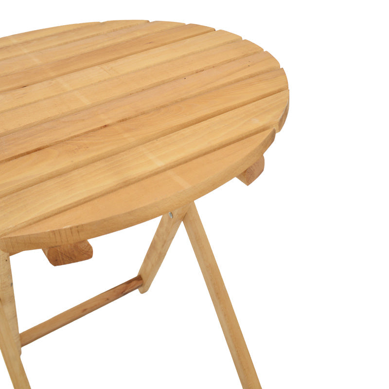 Masa de gradina Letna din lemn de fag solid, Natural, 60x60x74 cm