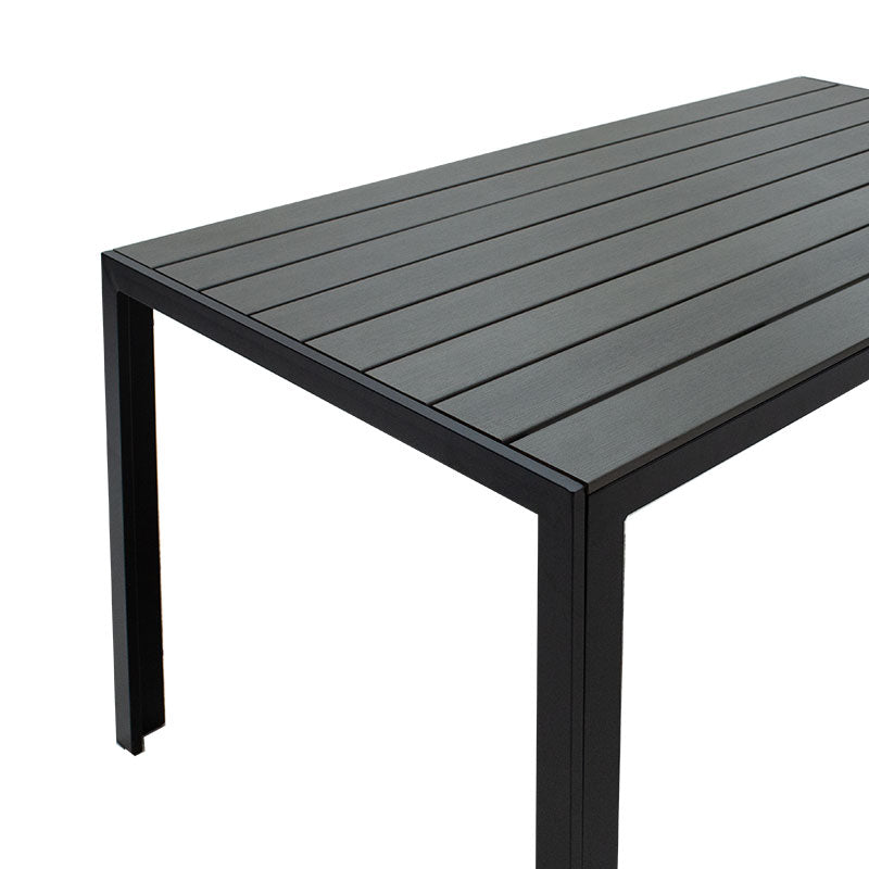 Masa de Gradina Nares, Negru - Gri Inchis, 140x80x72 cm