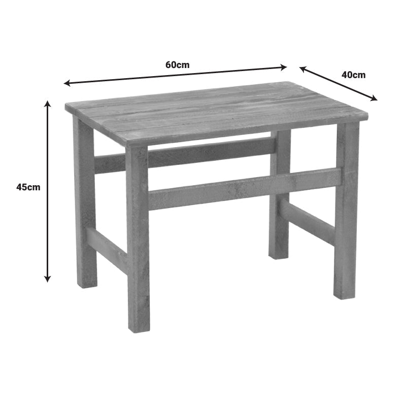 Masa de gradina Summrine de plaja din lemn de fag solid, nuc, 60x40x45 cm