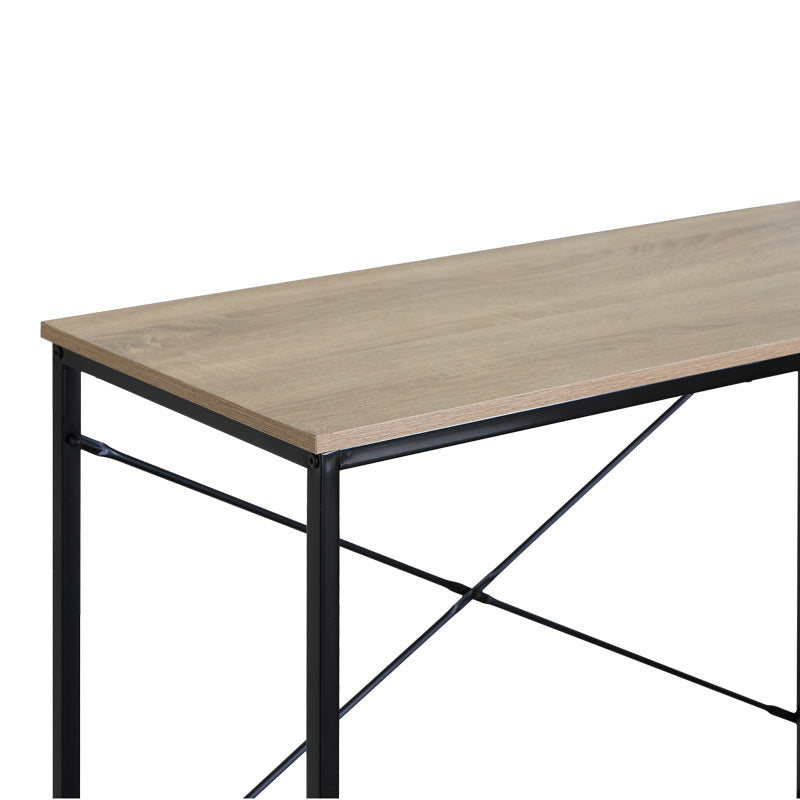 Masa de lucru Bailon, Stejar cu metal, negru, 100x40x70 cm