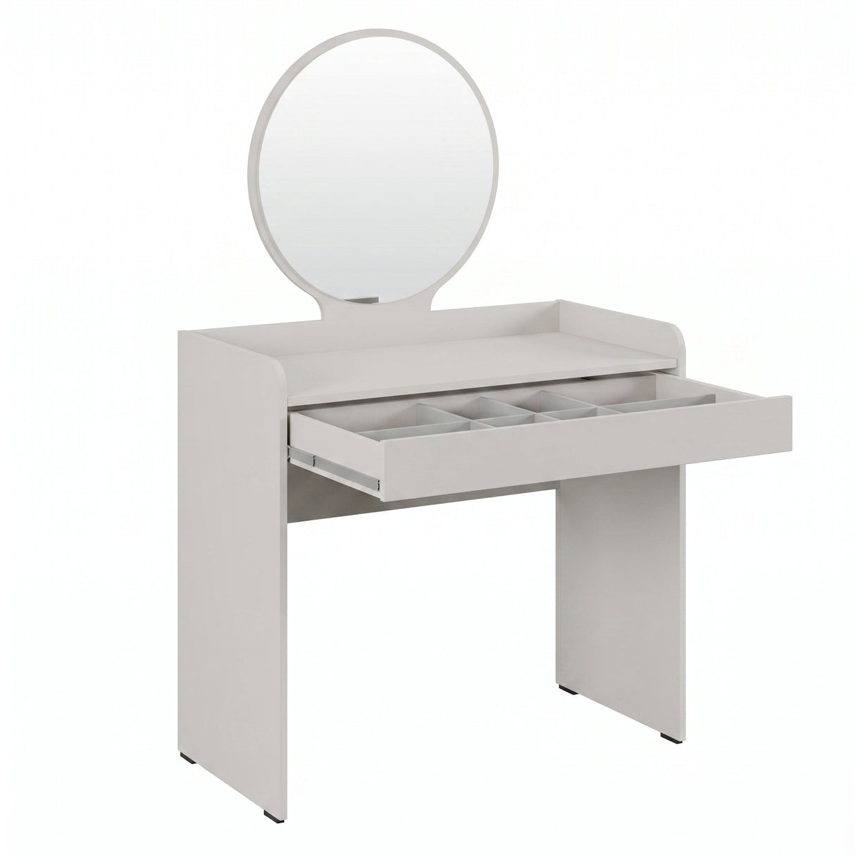 Masa de machiaj TMU-701-VV-1 Home Collection® cu sertar si oglinda, Alb - Bej, 90x142x47 cm