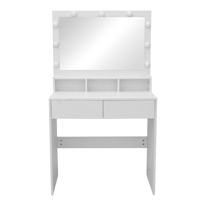 Masa de machiaj Vanity, MDF, Alb - Natural, 80x40x140 cm - Alb