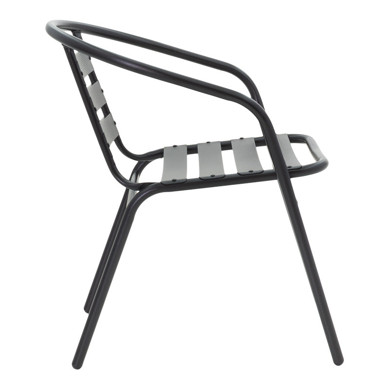 Masă de sufragerie cu funcție de Valor-Tade, Set 5 piese, Metal negru-Glas, 110x60x70 cm