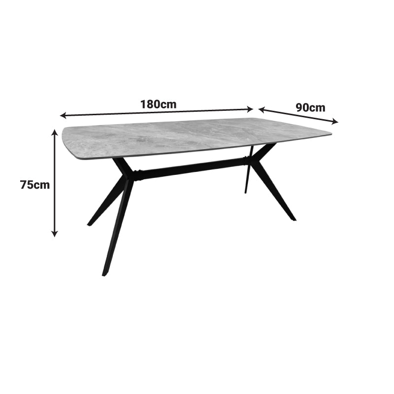 Masă de sufragerie Ezali, Diverse culori, 180x90x75 cm - Gri | SKU: 390-000039 | Masă de sufragerie Ezali, 180x90x75 cm, varianta Gri, produs pentru amenajarea locuinței, disponibil online în România la CasaMob